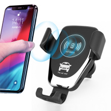 Car Air Vent Mount Mobile Phone Holder QI Fast Wireless Quick Car Charger Automatic locking by Gravity